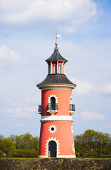 Fototapeta na wymiar Old historic lighthouse in Moritzburg. Inner lighthouse in Saxony. 