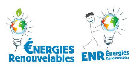 Énergies renouvelables : concept idée écologie avec globe et économie de l'énergie