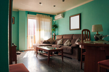 Interior of living room without people. Mock up