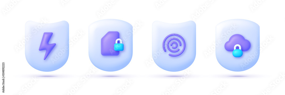 Aufkleber secure 3d collection vector illustration on white backdrop. modern icon for web background design. i