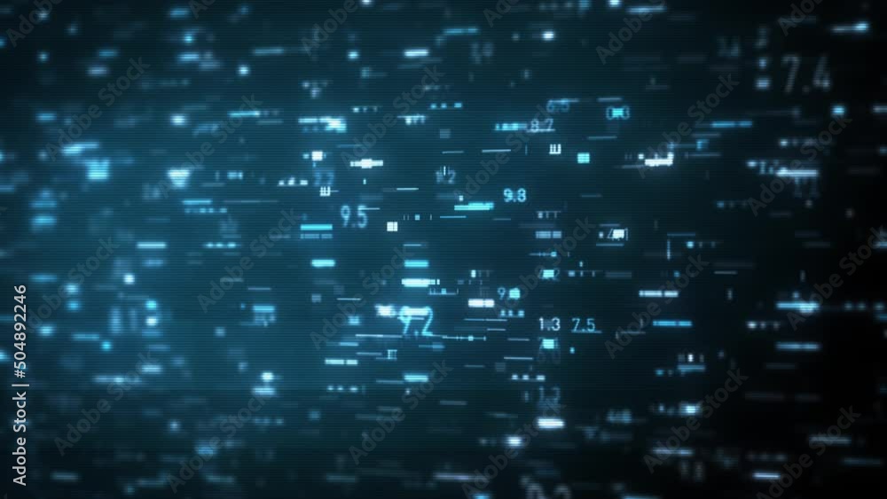 Poster big data digital business hitech background/ 4k animation of an abstract wallpaper big data business