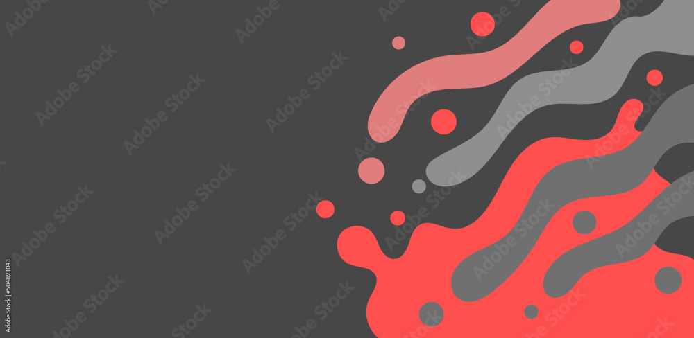 Wall mural gray vector background with abstract red pattern on the right.