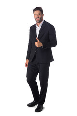 Friendly businessman with thumb up