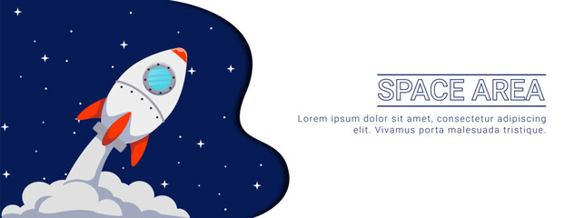 space area banner design. space template themed banner template © Kitypaws design