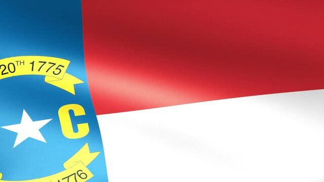 North Carolina State Flag Waving