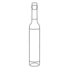 Oil bottle with label mockup. Hand drawn vector illustration. It can serve as a layout for future design and Publicity of your product.