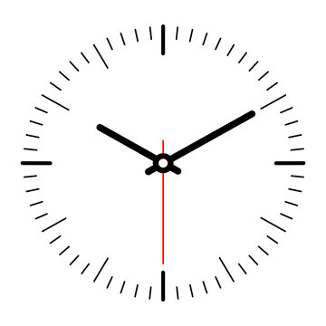 Flat clock with second illustration