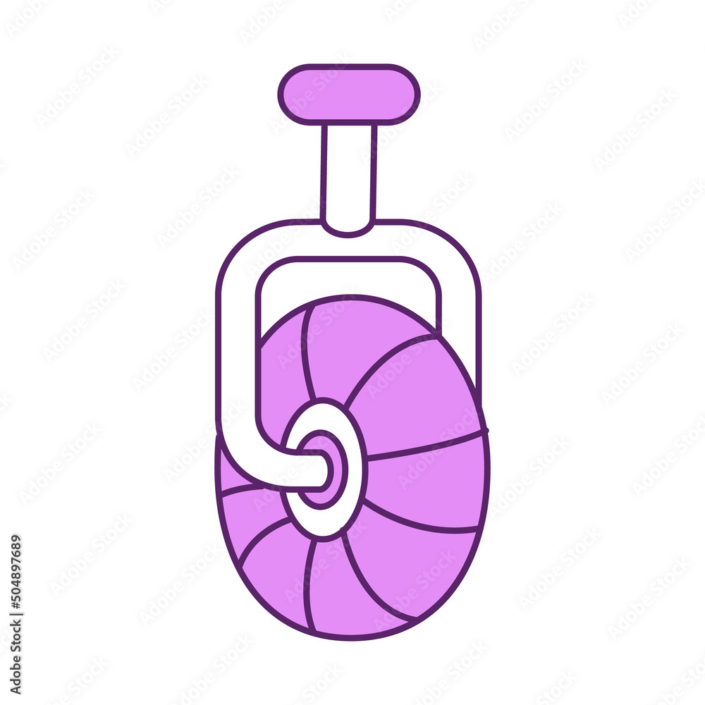 Aufkleber unicycle semi flat color vector element. full sized object on white. acrobatic vehicle. bike with si