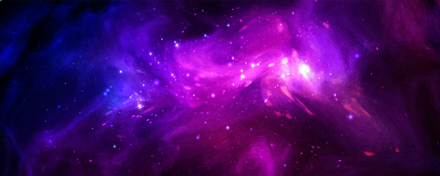Vector galaxy background. Stars in Outer space. Space Exploration