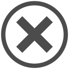 Cross sign icon, prohibition sign vector illustration