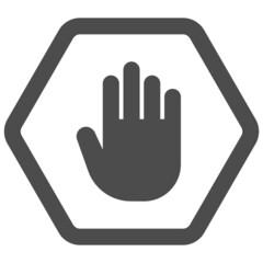Fototapeta premium Hand stop icon, prohibition sign vector illustration