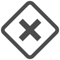 Obraz premium Cross sign con, traffic sign vector illustration