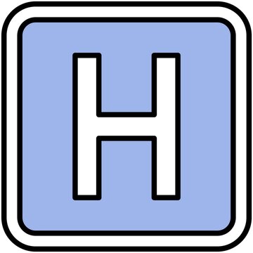 Hospital Sign Icon, Wayfinding Sign Vector