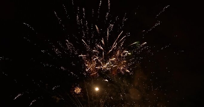 Abstract firework footage in loop slow motion