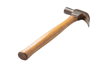 old hammer isolated on white