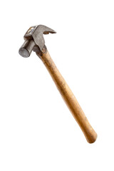 old hammer isolated on white