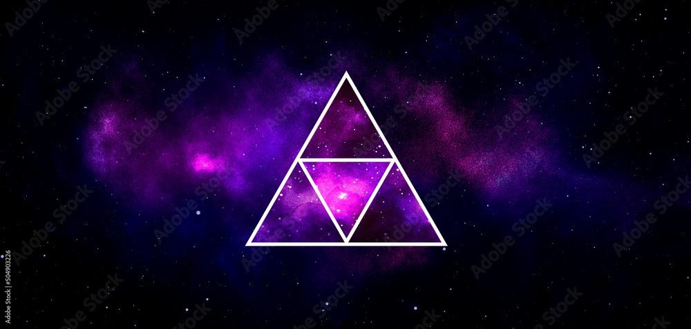 Wall mural galaxy nebula background vector illustration with triangle