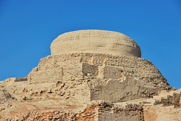 Mohenjo daro ruins close Indus river in Larkana district, Sindh, Pakistan