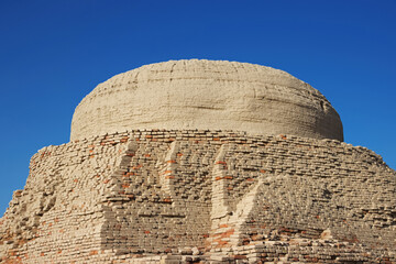 Mohenjo daro ruins close Indus river in Larkana district, Sindh, Pakistan