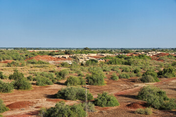 Mohenjo daro ruins close Indus river in Larkana district, Sindh, Pakistan