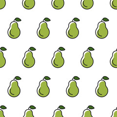 Seamless pear pattern. Simple colorful pear pattern.