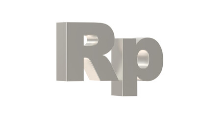 Indonesian Rupiah, RP, currency of Indonesia in metallic Silver  © Manish