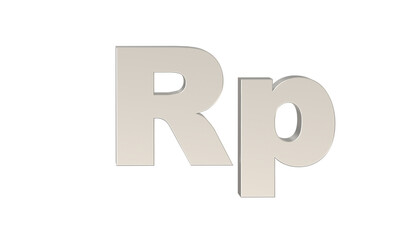 Indonesian Rupiah, RP, currency of Indonesia in metallic Silver  © Manish