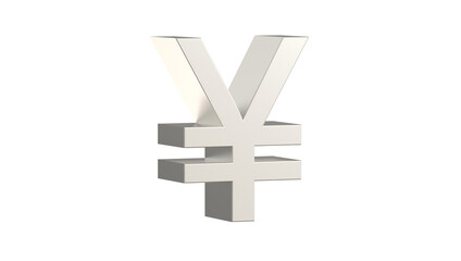 Japanese Yen, JPY, currency of Japan in metallic Silver  © Manish