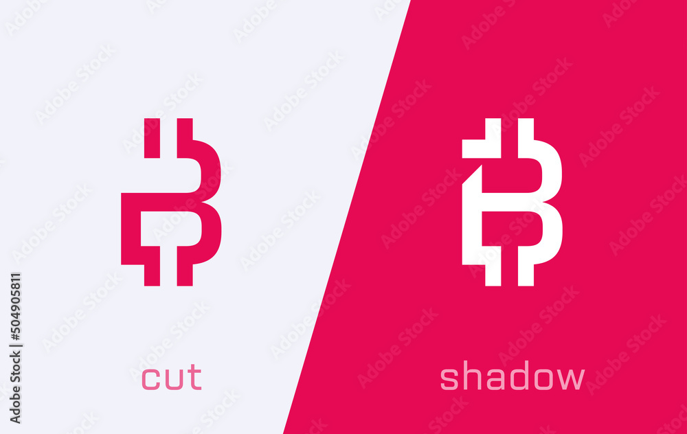 Poster set of bitcoin currensy symbol minimal logo icon design template elements