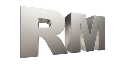  Malaysian ringgit ,RM , currency of Malaysia in metallic Silver 