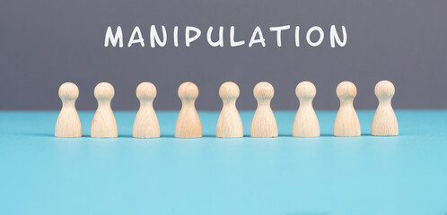 Manipulation of a group of people, brainwashing and controlling concept, people obey leader,...