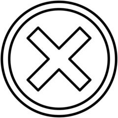 Cross sign icon, prohibition sign vector illustration