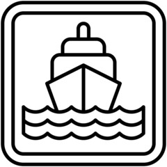 Ship sign icon, traffic sign vector illustration