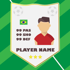 football card for football player. vector illustration