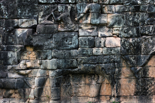 terrace of elephants at Angkor Thom complex, Cambodia