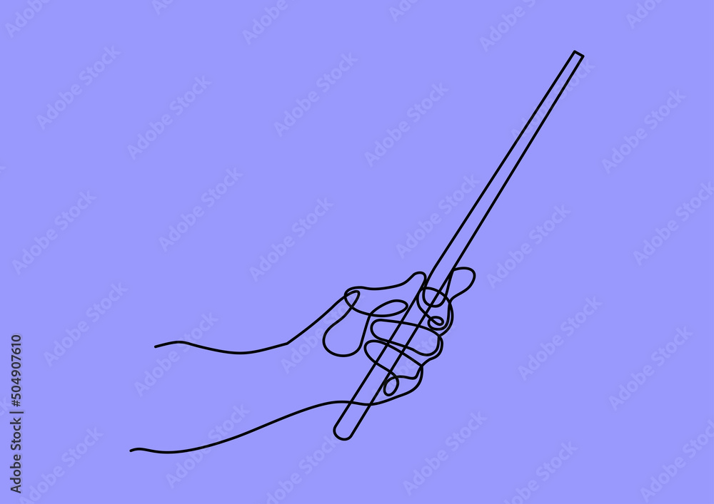 Aufkleber hand holding pointer, can be used with a chart or something else as a background-continuous line dra