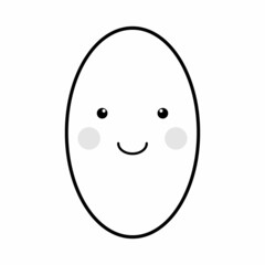 geometry funny ellipse shape for preschool kids. vector illustration