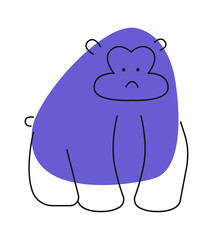 Childish cartoon gorilla Animal. Vector illustration