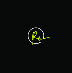 Ra initial handwriting logo vector