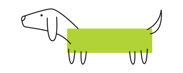 Childish cartoon dog Animal. Vector illustration