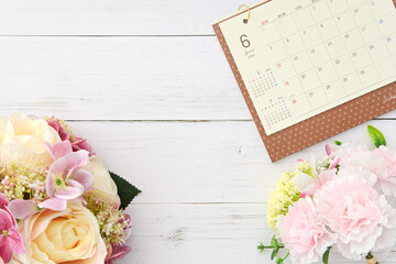 	父の日｜6月のカレンダーと花束