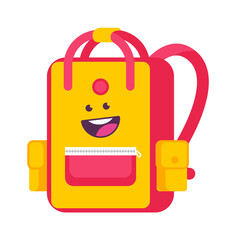 Cartoon school backpack icon. Vector illustration