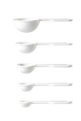 White measuring spoons isolated on a while