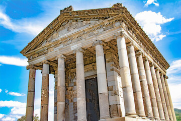 Obraz premium Temple of Garni in Armenia built in Greco-Roman style. Pagan temple. Old architecture