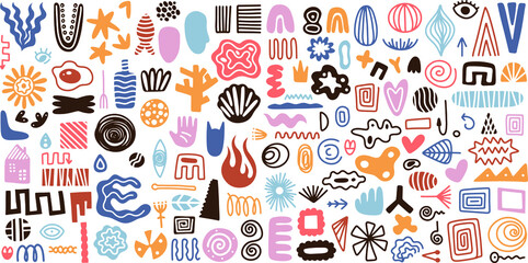 Vector shape set in free style. Minimal abstract geometric set. 