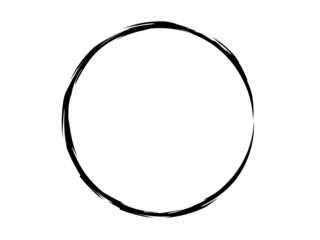 Grunge circle made on the white background.Grunge circle made for marking.