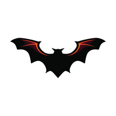 flying bat silhouette logo or icon