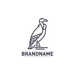 Vulture bird logo line icon design vector Illustration. line logo premium design