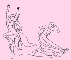 One line girl or woman portrait design. Hand drawn minimalism style vector illustration
