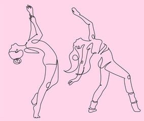 One line girl or woman portrait design. Hand drawn minimalism style vector illustration
